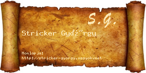 Stricker György névjegykártya